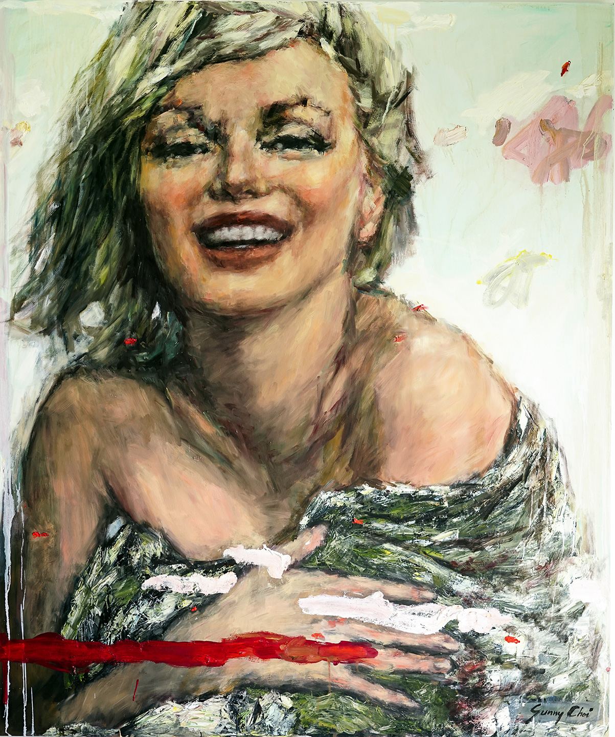 Marilyn, Happy - 72 x 60 inches, oil and acrylic on canvas
