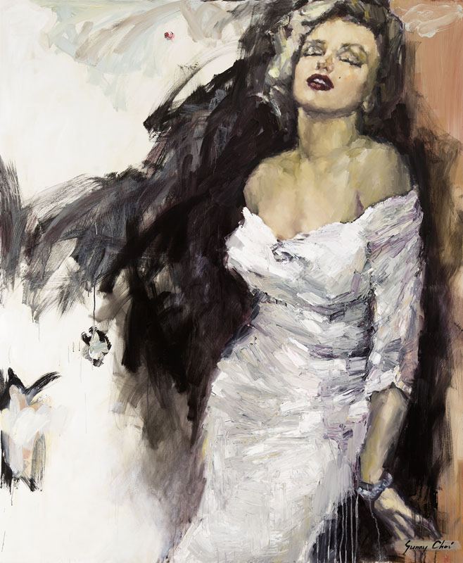 Marilyn, Leaning on the Wall - 72 x 60 inches, Oil and Acrylic on Canvas - SOLD