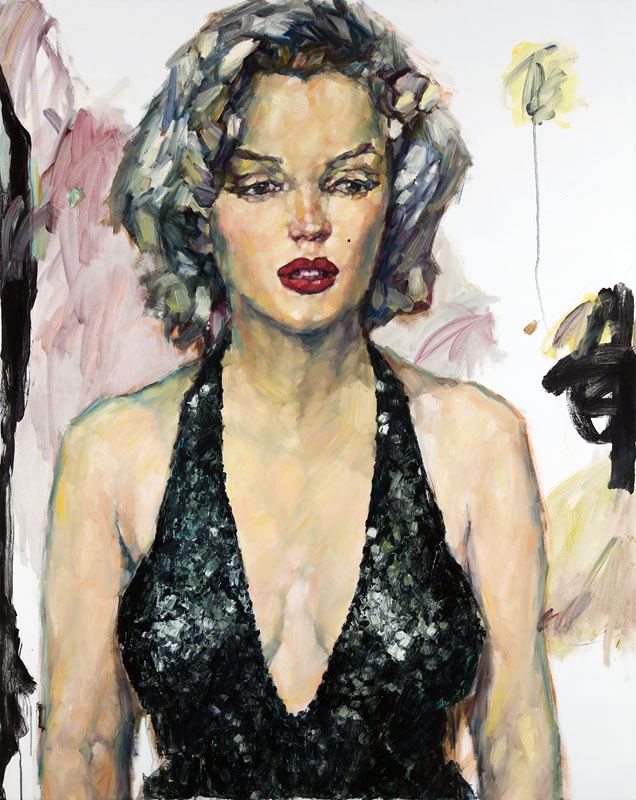 Marilyn, Between Takes - 60 x 48 inches, Oil and Acrylic on Canvas - SOLD