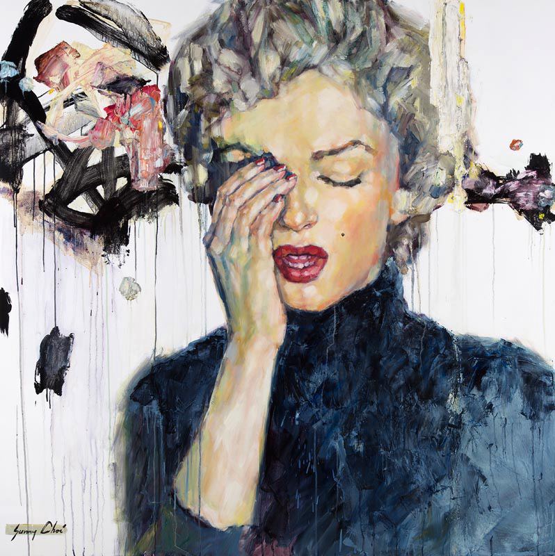 Marilyn, Blue - 60 x 60 inches, Oil and Acrylic on Canvas - SOLD