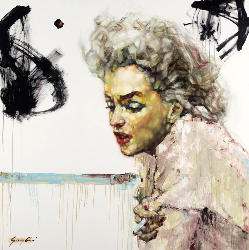 Marilyn Caught in the Wind - 60 x 60 inches, Oil and Acrylic on Canvas - SOLD