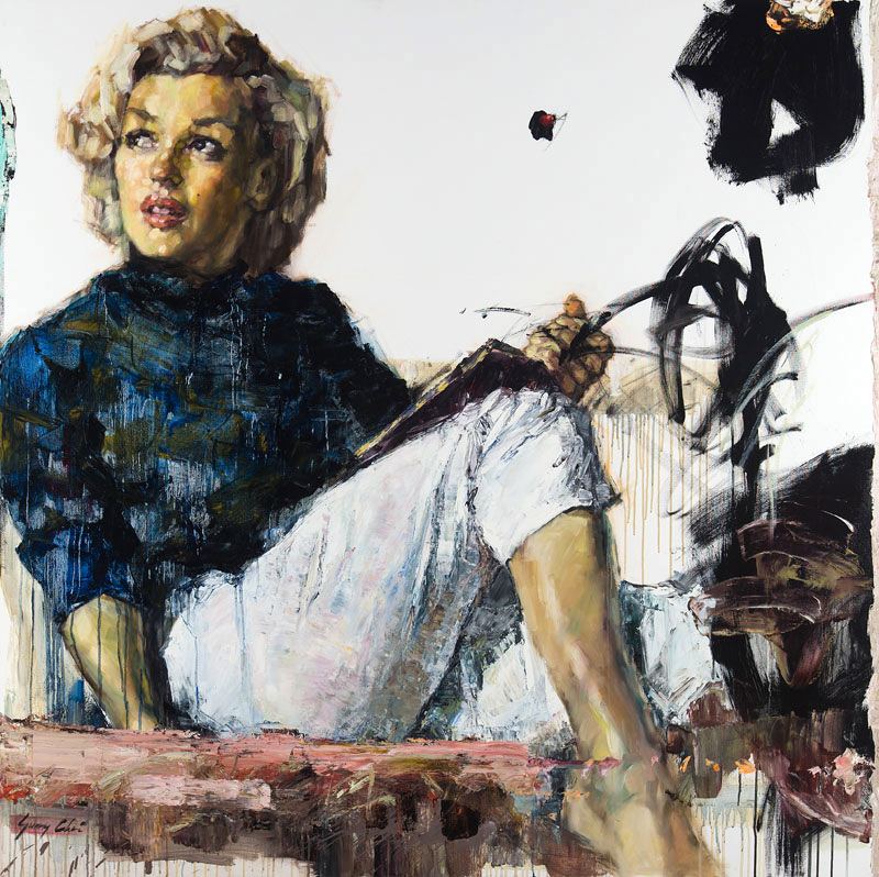Afternoon with Marilyn - 60 x 60 inches, Oil and Acrylic on Canvas - SOLD