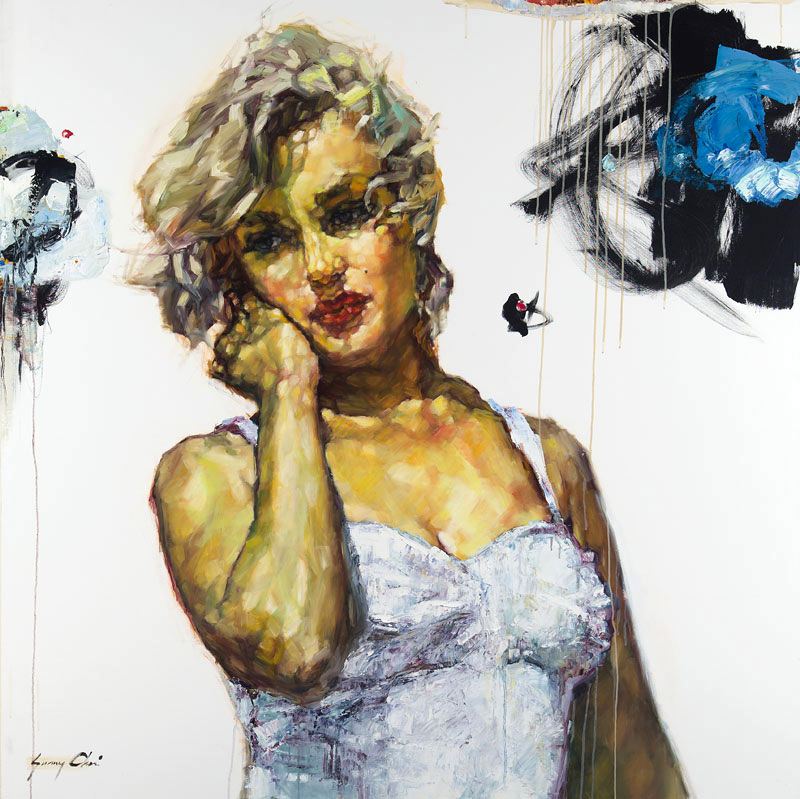 Marilyn all Alone - 60 x 60 inches, Oil and Acrylic on Canvas - SOLD