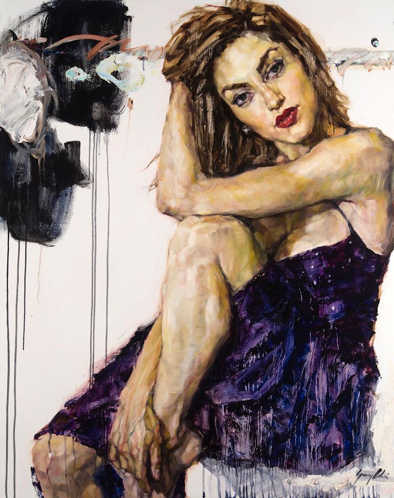 Portrait of Miss D - 60 x 48 inches, Oil and Acrylic on Canvas - SOLD