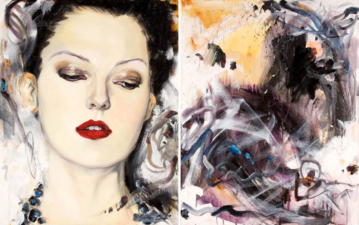 Wish You Were Here - diptych, each canvas 36 x 24 inches, oil and acrylic on canvas