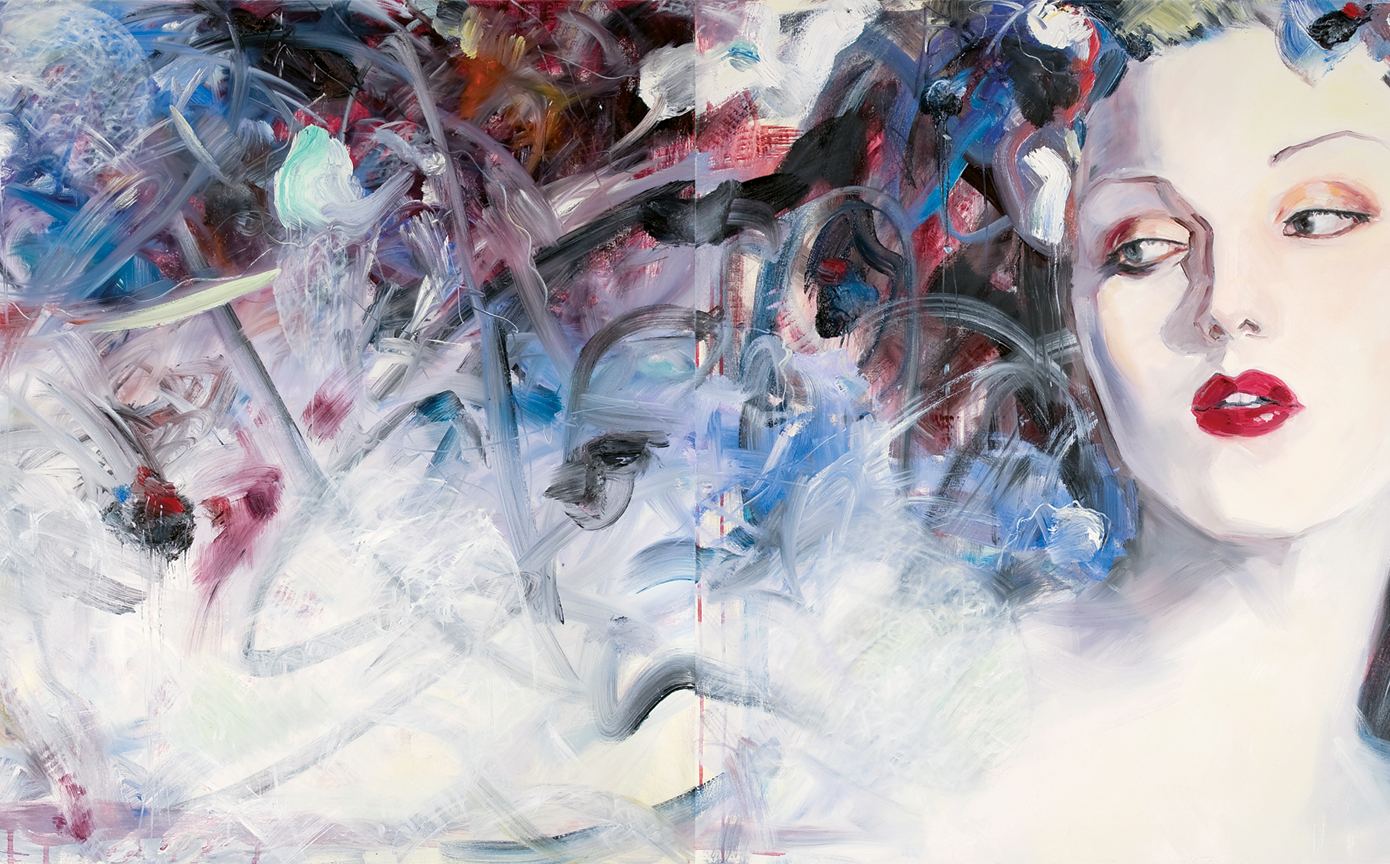 Symphony of Beauty - diptych, each canvas 36 x 36 inches, oil and acrylic on canvas - SOLD