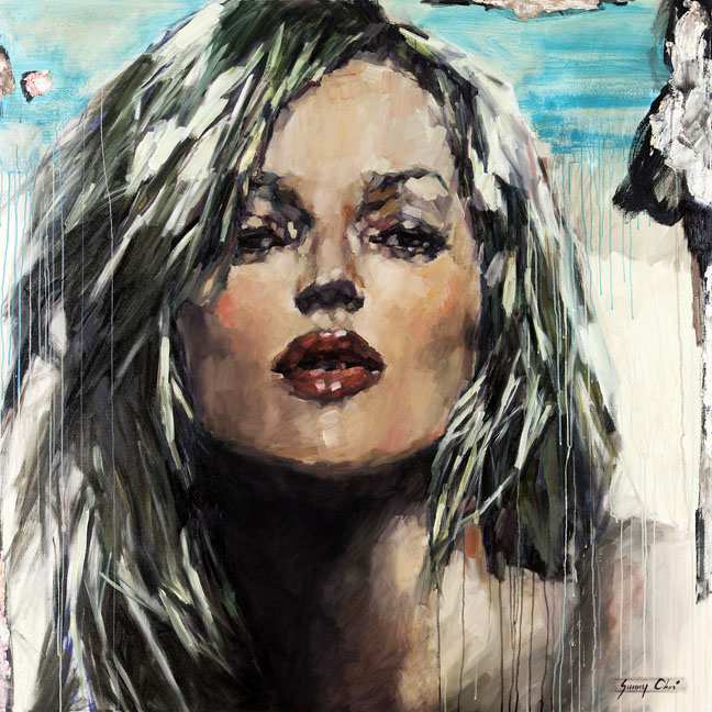 Kate Closeup - 60 x 60 inches, Oil and Acrylic on Canvas, 2014